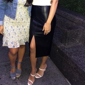 Zara pencil pleather skirt